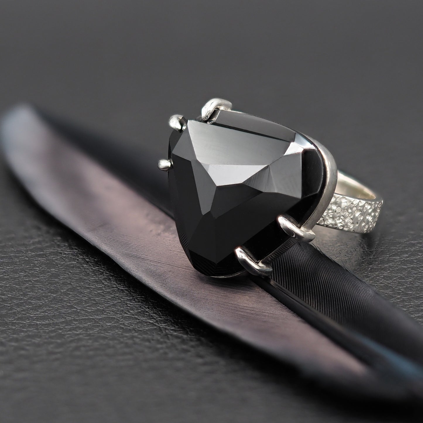 Black spinel statement ring