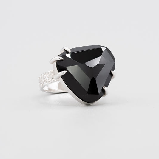 Black spinel statement ring