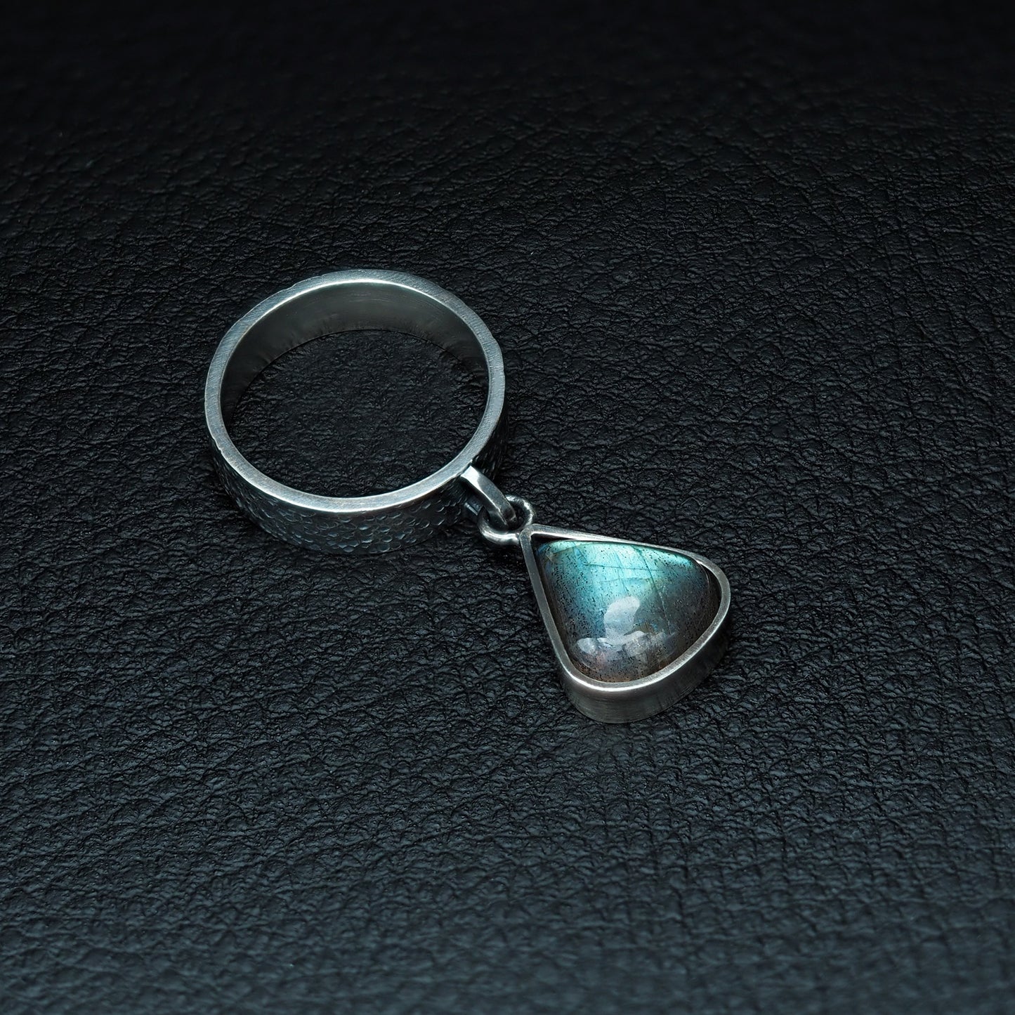 Labradorite teardrop cocktail ring