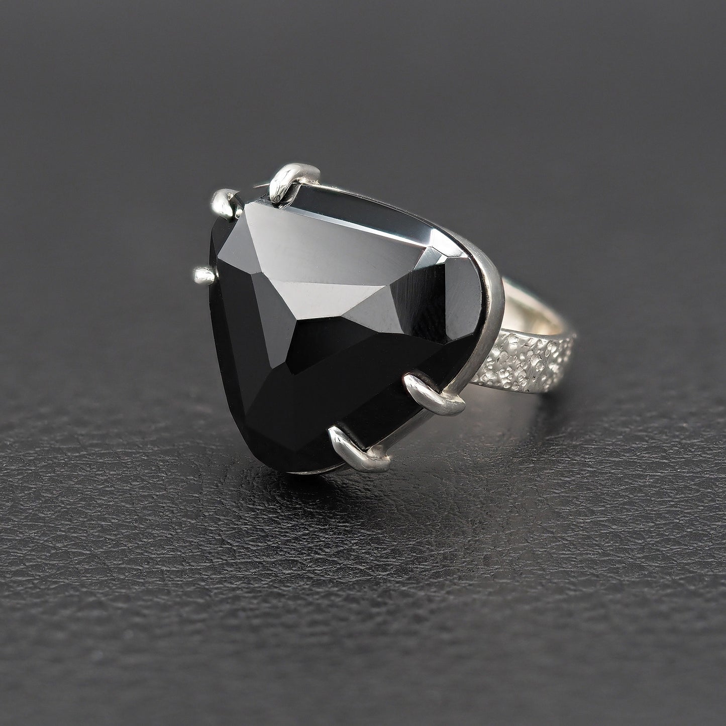 Black spinel statement ring