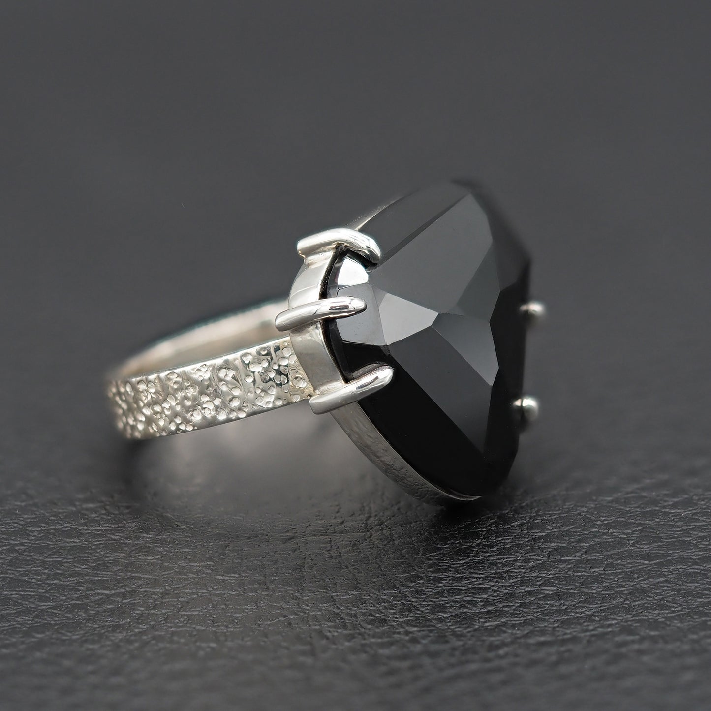 Black spinel statement ring